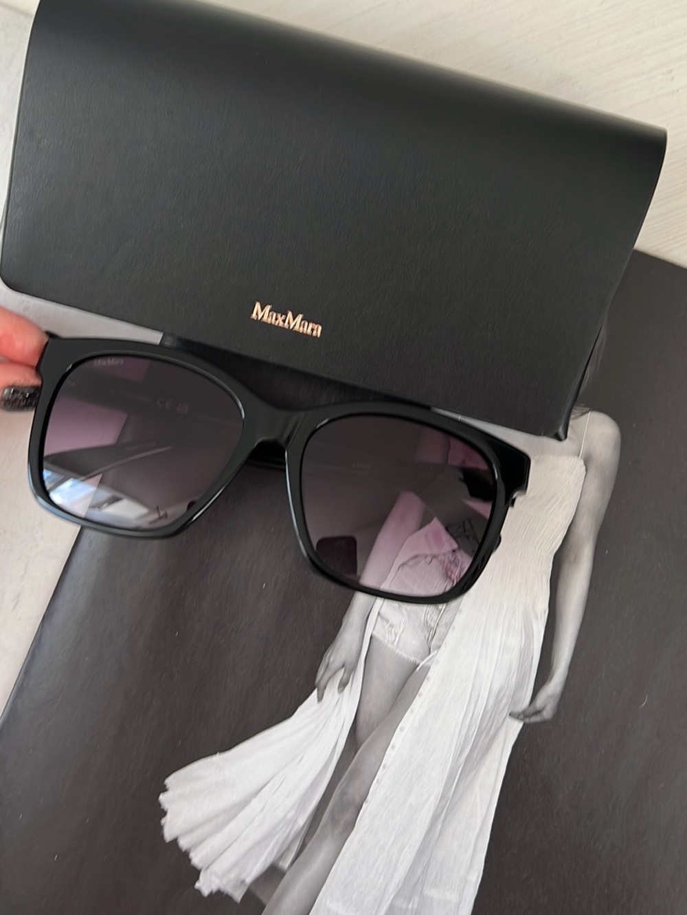 MaxMara Black Sunglasses with Smoke Lenses